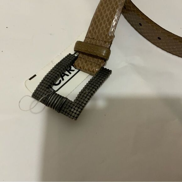 New CARLISLE~ Women\'s Genuine Lizard Leather Belt ~beige Size M  USA
